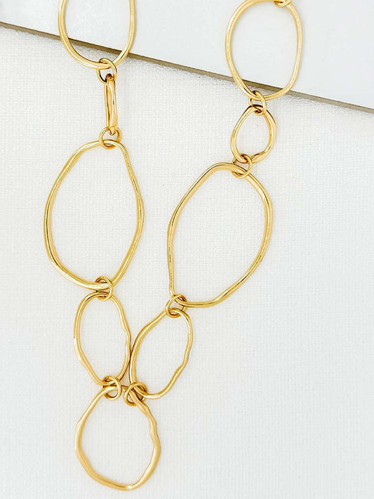 Envy Hammered Chainlink Necklace - Gold