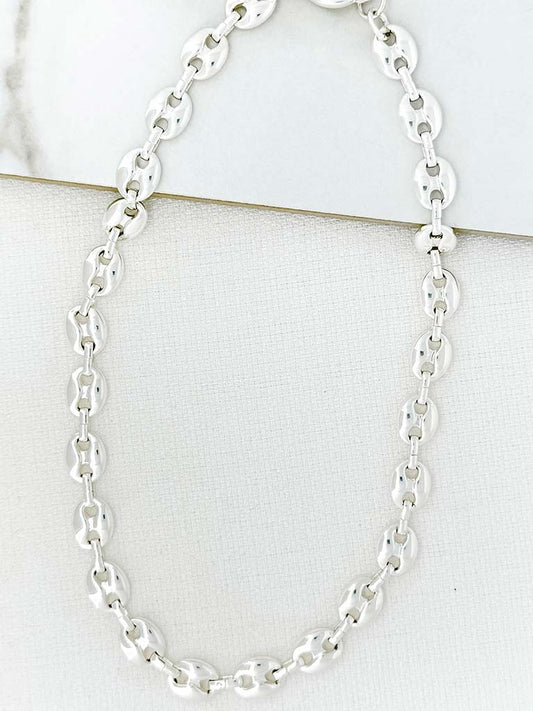 Envy Ellipse Link Necklace - Silver