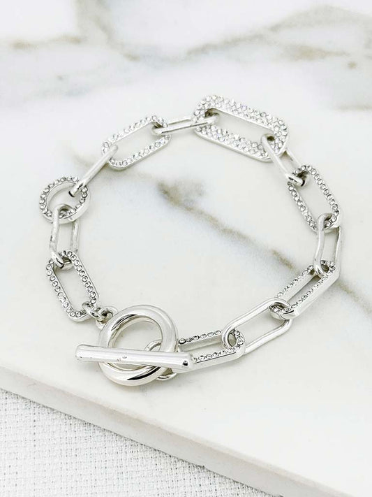 Envy Embellished Chainlink Bracelet - Silver