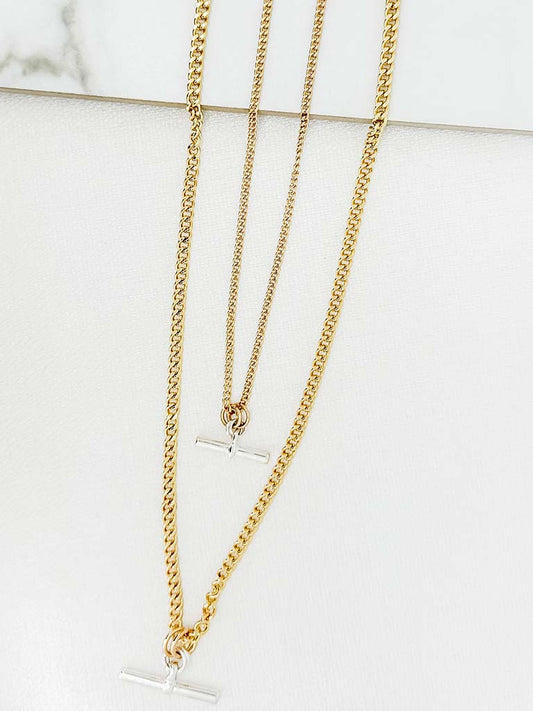 Envy Double T-Bar Necklace - Gold