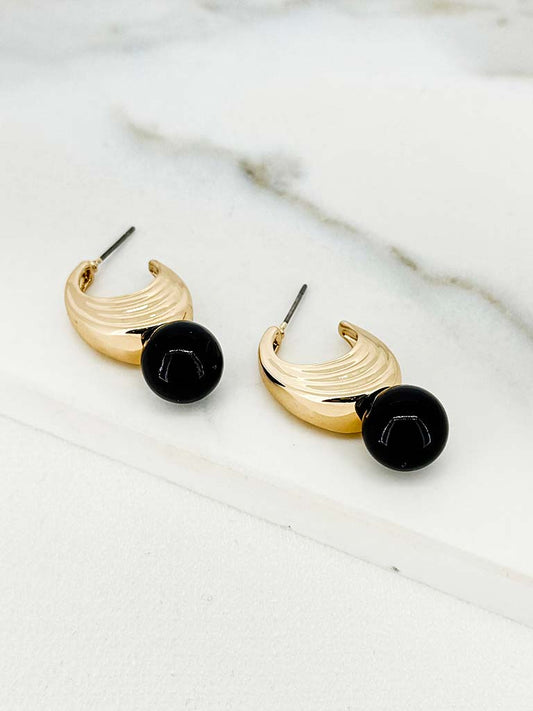 Envy Deco Bead Earrings - Gold