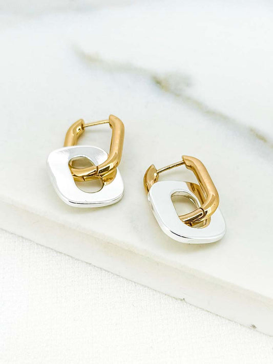 Envy Hoop Disc Earrings - Silver