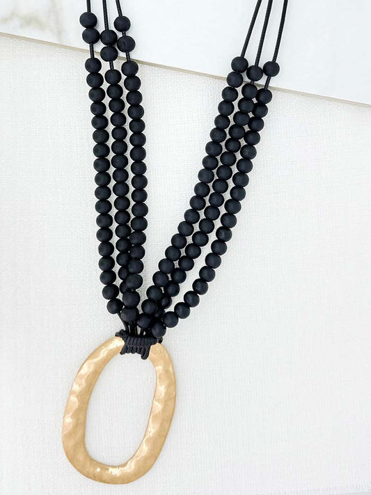 Envy Beaded Loop Pendant Necklace