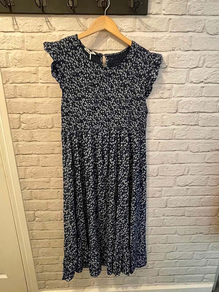 Ditsy Daisy Midi Dress - Navy