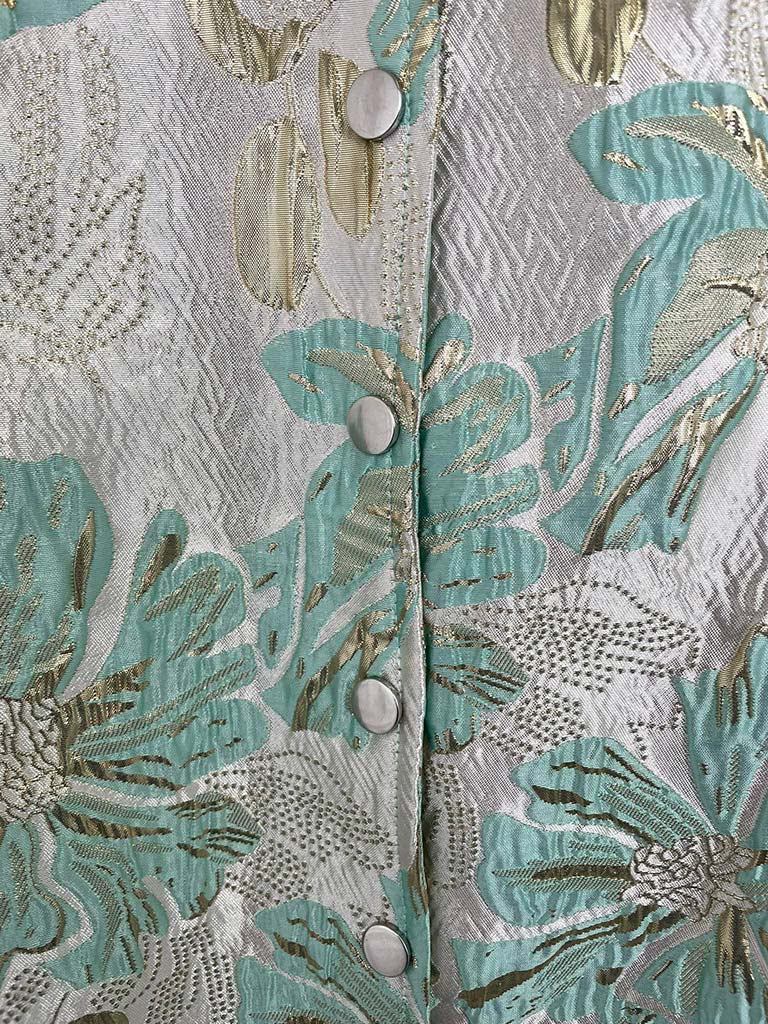 Metallic Puff Sleeve Bomber Jacket