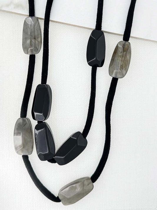 Envy Faux Suede Chunky Bead Necklace