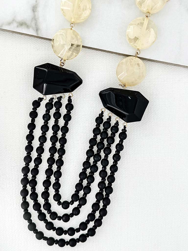 Envy Marbled & Layered Bead Necklace