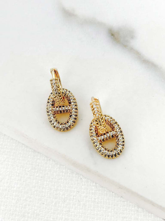 Envy Anchor Shimmer Hoop Earrings - Gold
