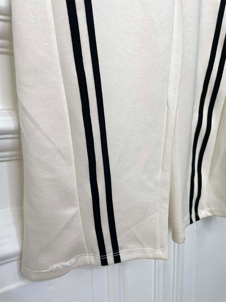 Luxe Jersey Stripe Joggers - Warm White