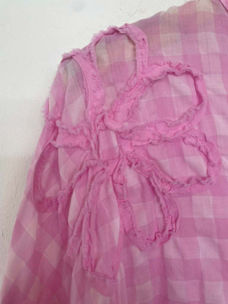 Gingham Floral Shirt - Pink
