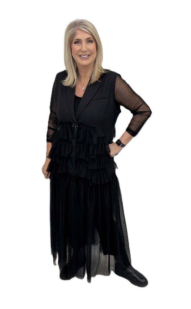 Malissa J Long Tulle Waistcoat