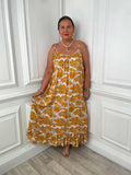 Palm Summer Dress - Ochre