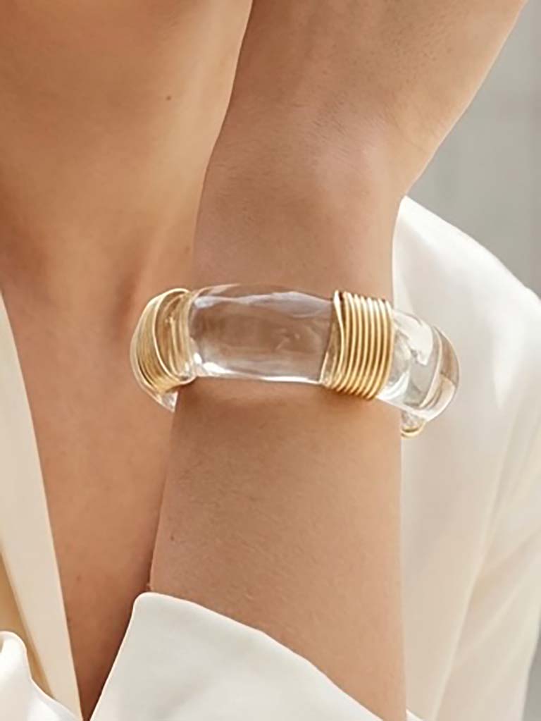 Envy Resin Wrap Bangle - Crystal