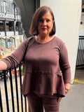 Malissa J Studded Sweat Top - Chocolate