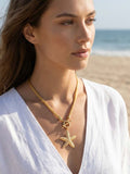 Envy Starfish T-Bar Necklace - Gold