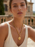 Envy Spiral Shell T-Bar Necklace - Gold