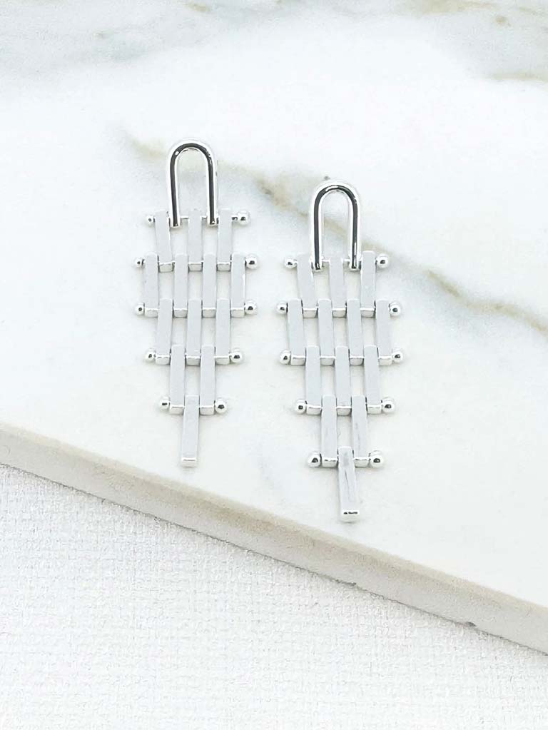Envy Interlock Drop Earrings - Silver