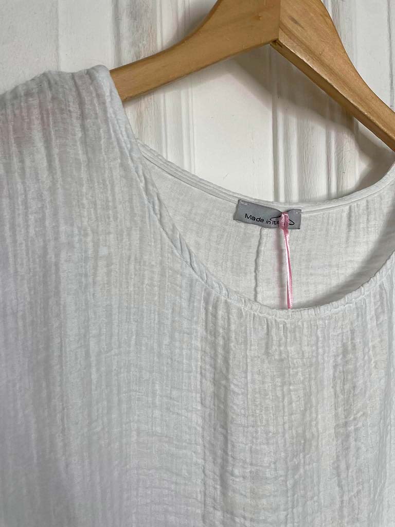 Tie Sleeve Top - White