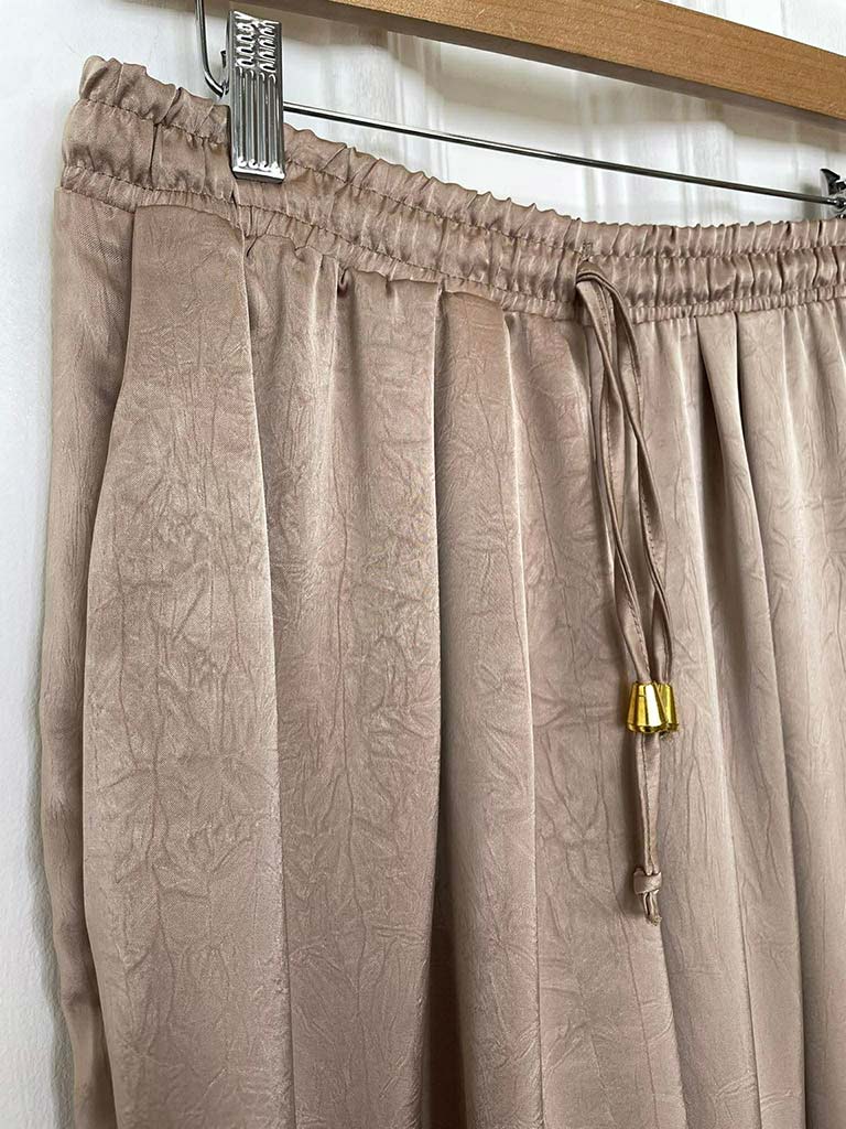 Luxe Silk Feel Cocoon Trousers - Mink