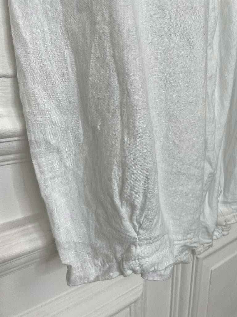 Linen Barrel Trousers - White