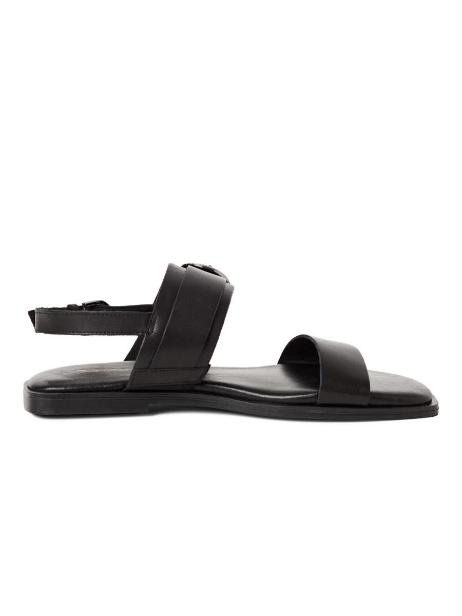 Tamaris Leather Buckle Sandals - Black