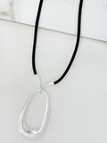 Envy Ellipse Rope Necklace - Silver