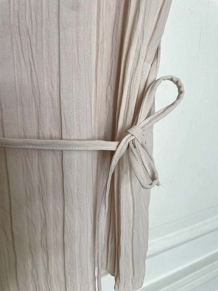 Sleeveless Pleated Co-ord - Ecru