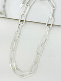 Envy Angled Chain Link Necklace - Silver