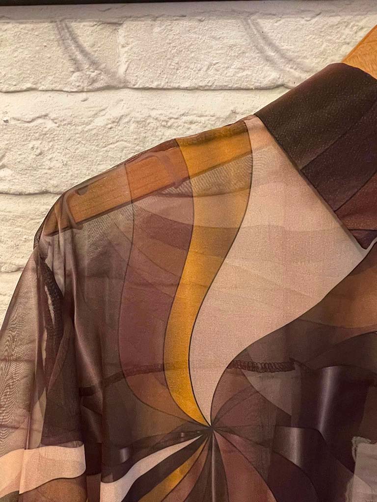 Vintage Swirl Shirt - Cocoa & Mustard