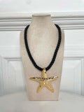 Starfish Rope Necklace - Black