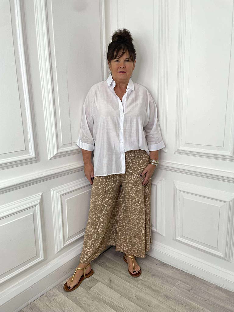 Ditsy Dot Culottes - Caramel