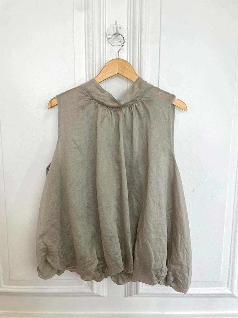 Bubble Hem Top - Stone
