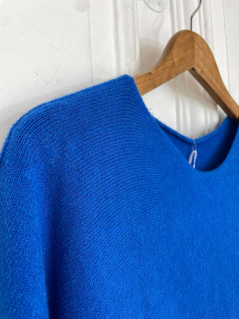 Boxy Drop Shoulder Knit - Cobalt