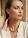 Envy Monogram Curb Chain Necklace - Gold