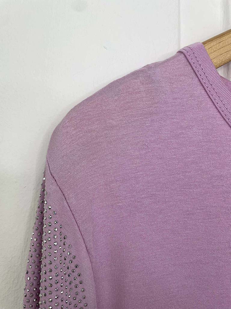 Malissa J Studded Sleeve Tee - Lavender