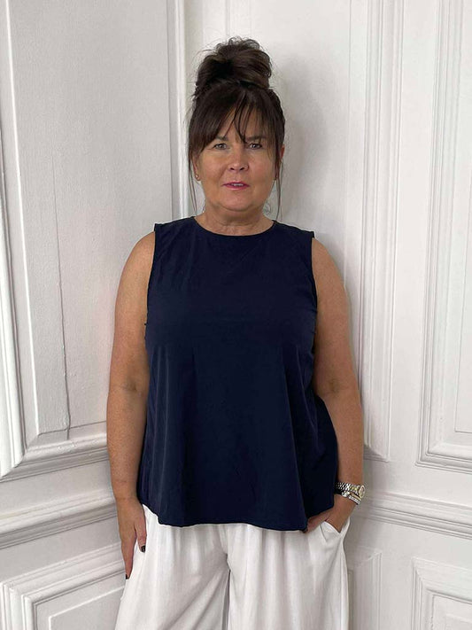 Tie Back Swing Vest - Navy