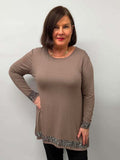 Malissa J Studded Swing Top - Latte