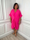 Twist Front Dress - Bubblegum