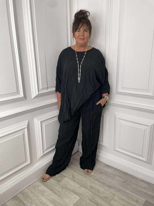 Crinkle Trousers - Black