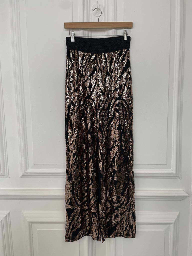 Malissa J Bronze Sequin Trousers