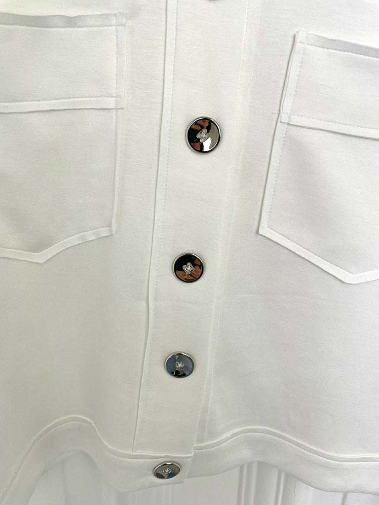 Malissa J Luxe Jersey Shirt Jacket - Warm White