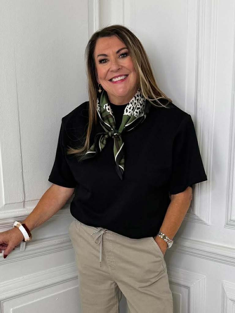 Luxe Jersey Boxy Tee - Black