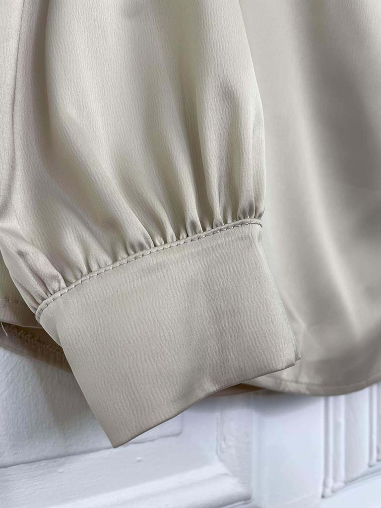 Draped Neck Blouse - Champagne