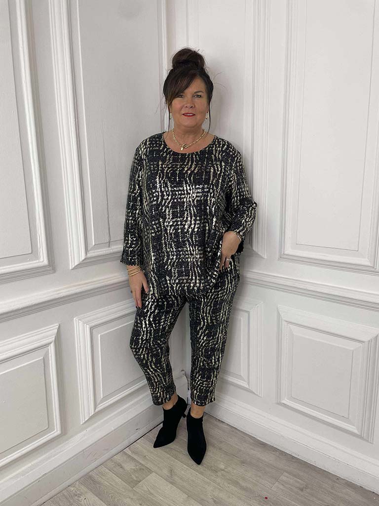 Malissa J Metallic Shimmer Cigarette Trousers