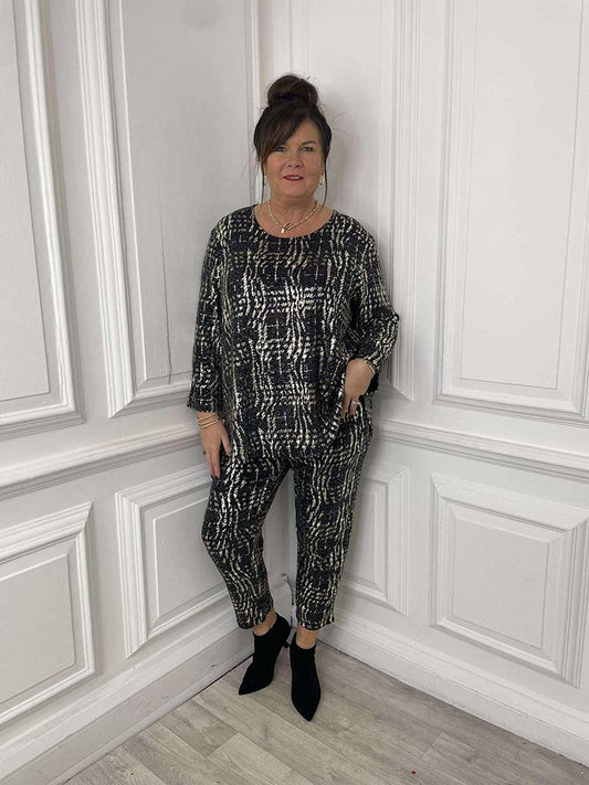 Malissa J Metallic Shimmer Cigarette Trousers