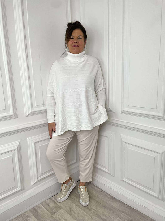 Malissa J Jersey Cigarette Trousers - Pearl