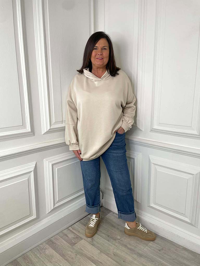 Oversized Scuba Hoodie - Ecru