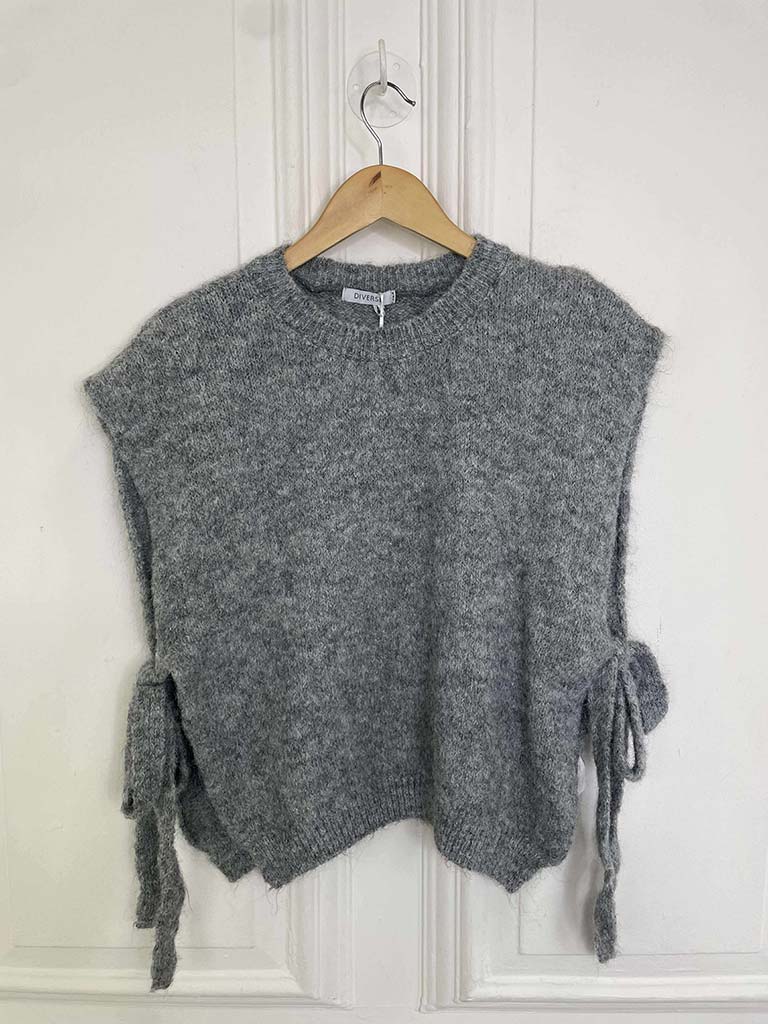 Tie Side Tank Knit - Grey Marl