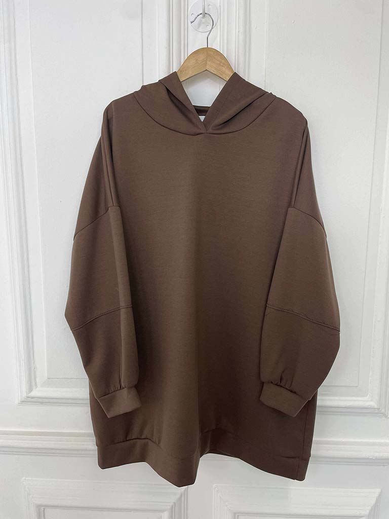 Oversized Scuba Hoodie - Chocolate