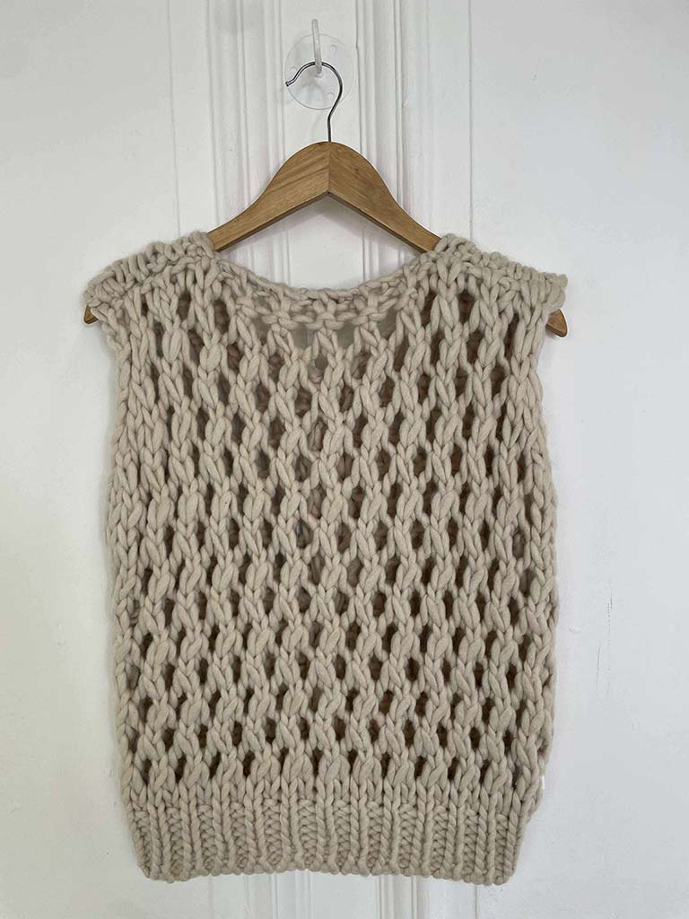 Chunky Knit Waistcoat - Stone